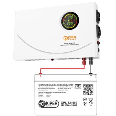 ИБП Kiper Power Smart Slim 500 (500VA/300W) - гарантия до 5 лет фото 5 ИБП Kiper Power Smart Slim 500 (500VA/300W) фото 5