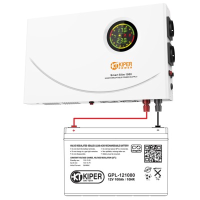 ИБП Kiper Power Smart Slim 1000 (1000VA/600W) - гарантия до 5 лет фото 5 ИБП Kiper Power Smart Slim 1000 (1000VA/600W) фото 5