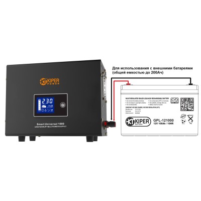 ИБП Kiper Power Smart Universal 1000 (1000VA/600W) - гарантия до 5 лет фото 5 ИБП Kiper Power Smart Universal 1000 (1000VA/600W) фото 5