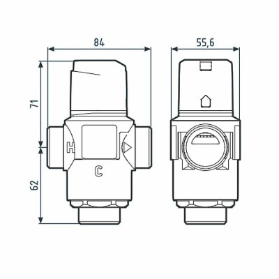 Термостатический смесительный клапан Afriso ATM 883 1 1/4"НР (35-60°С) арт. 12 883 10 фото 2