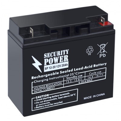Купить Аккумуляторная батарея Security Power SP 12-20 12V/20Ah в магазине Mirkotlov.by (Мир Котлов) - отличное качество. Купить Аккумуляторная батарея Security Power SP 12-20 12V/20Ah