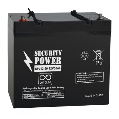 Купить Аккумуляторная батарея Security Power SPL 12-50 12V/50Ah в магазине Mirkotlov.by (Мир Котлов) - отличное качество. Купить Аккумуляторная батарея Security Power SPL 12-50 12V/50Ah