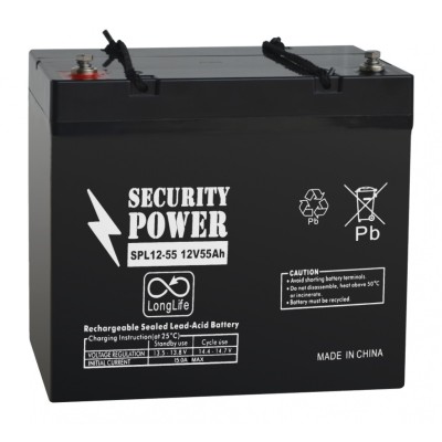 Купить Аккумуляторная батарея Security Power SPL 12-55 12V/55Ah в магазине Mirkotlov.by (Мир Котлов) - отличное качество. Купить Аккумуляторная батарея Security Power SPL 12-55 12V/55Ah