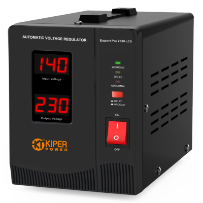 Купить Стабилизатор напряжения Kiper Power Expert Pro 2000 LCD (2000VA/1200W) в магазине Mirkotlov.by (Мир Котлов) - отличное качество. Купить Стабилизатор напряжения Kiper Power Expert Pro 2000 LCD (2000VA/1200W)