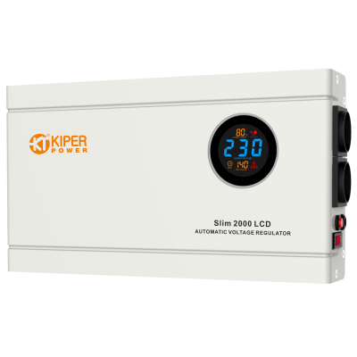 Купить Стабилизатор напряжения Kiper Power Slim 2000 LCD (2000VA/1200W) в магазине Mirkotlov.by (Мир Котлов) - отличное качество. Купить Стабилизатор напряжения Kiper Power Slim 2000 LCD (2000VA/1200W)