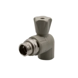 Кран радиаторный шаровый с американкой 20-1/2'' угловой серый EVER PLAST