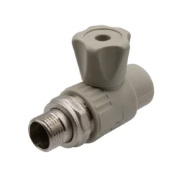 Кран радиаторный шаровый с американкой 20-1/2'' прямой серый EVER PLAST