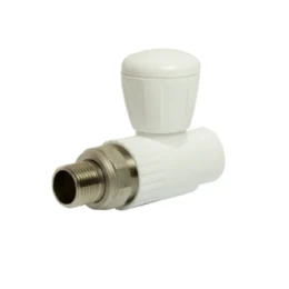 Кран радиаторный шаровый 20-1/2" прямой белый EVER PLAST