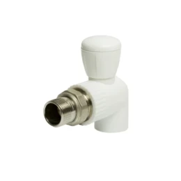 Кран радиаторный шаровый 20-1/2" угловой белый EVER PLAST