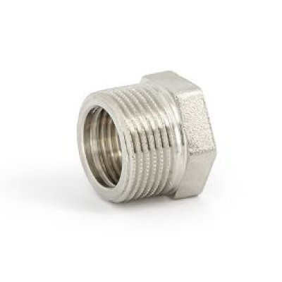 Футорка с внутренней и наружной резьбой Uni-Fitt 604N2000, ВР-НР 1/4"х1/2", никелированная