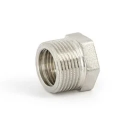 Футорка с внутренней и наружной резьбой Uni-Fitt 604N7600, ВР-НР 1 1/2"х2", никелированная