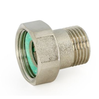 Соединение с накидной гайкой Uni-Fitt 624N4500, ВР 1х1 1/4", с плоским уплотнением, редукционное, никелированное