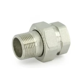 Прямое разъемное соединение "американка" Uni-Fitt 650N2000, ВР-НР 1/2", с уплотнением o-ring, никелированное