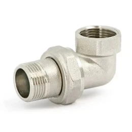 Угловое разъемное соединение "американка" Uni-Fitt 651N3000, ВР-НР 3/4", с уплотнением o-ring, никелированное