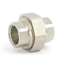 Прямое разъемное соединение "американка" Uni-Fitt 655N3000, ВР 3/4", с уплотнением o-ring, никелированное