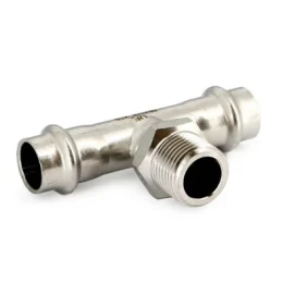 Тройник двураструбный переходной с наружной резьбой Uni-Fitt 798S3230 1/2"×22 мм, пресс-обжим