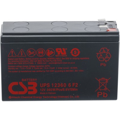 Аккумуляторная батарея CSB UPS 12360 6 F2F1 12V/7.5Ah Slim - гарантия до 5 лет фото 1 Аккумуляторная батарея CSB UPS 12360 6 F2F1 12V/7.5Ah Slim фото 1