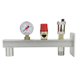 Группа безопасности и подключения расширительного бака Varmega VMSG10-M005030, 3/4" ВР-НР, консоль из оцинкованной стали, до 50 кВт