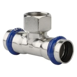 Тройник раструбный Varmega Inox Press с внутренней резьбой VM720150415, 15×1/2"×15 Тройник раструбный Varmega Inox Press с внутренней резьбой VM720150415, 15×1/2"×15