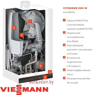 Конденсационный газовый котел Viessmann Vitodens 50-W B0HA 25 кВт