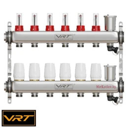 Гребенка (коллектор) VRT 1"х3/4" (евроконус) 9 выходов Гребенка (коллектор) VRT 1"х3/4" (евроконус) 9 выходов