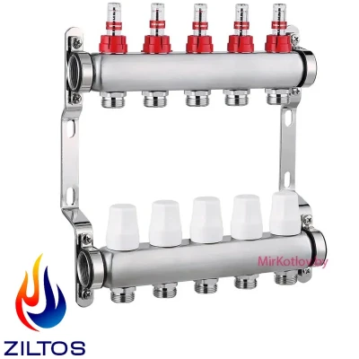 Гребенка с расходомерами 1"x4 ZILTOS - 4 выхода Гребенка с расходомерами 1"x4 ZILTOS - 4 выхода