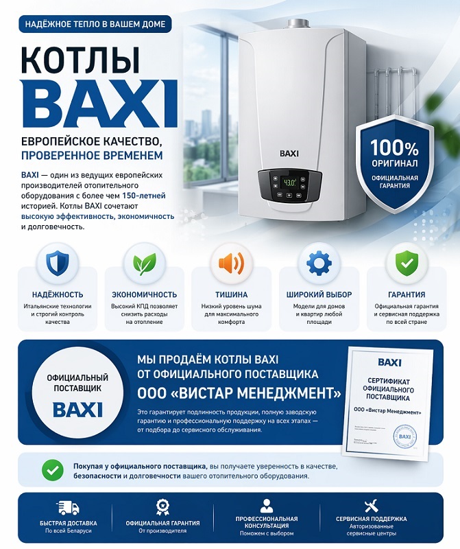 Газовые котлы BAXI для отопления дома в Минске